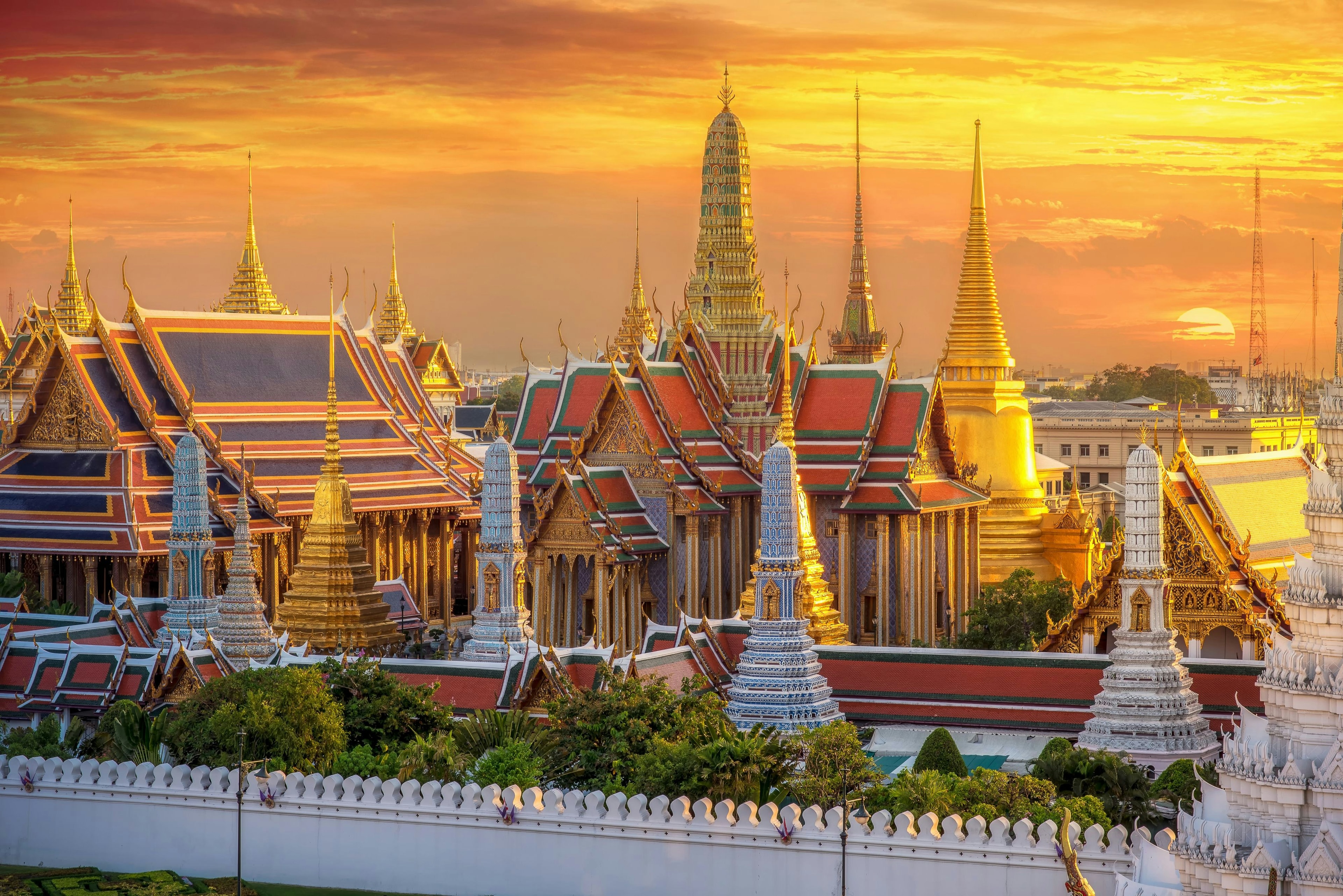 Bangkok Thailand scenic riverside temple and sanctuary