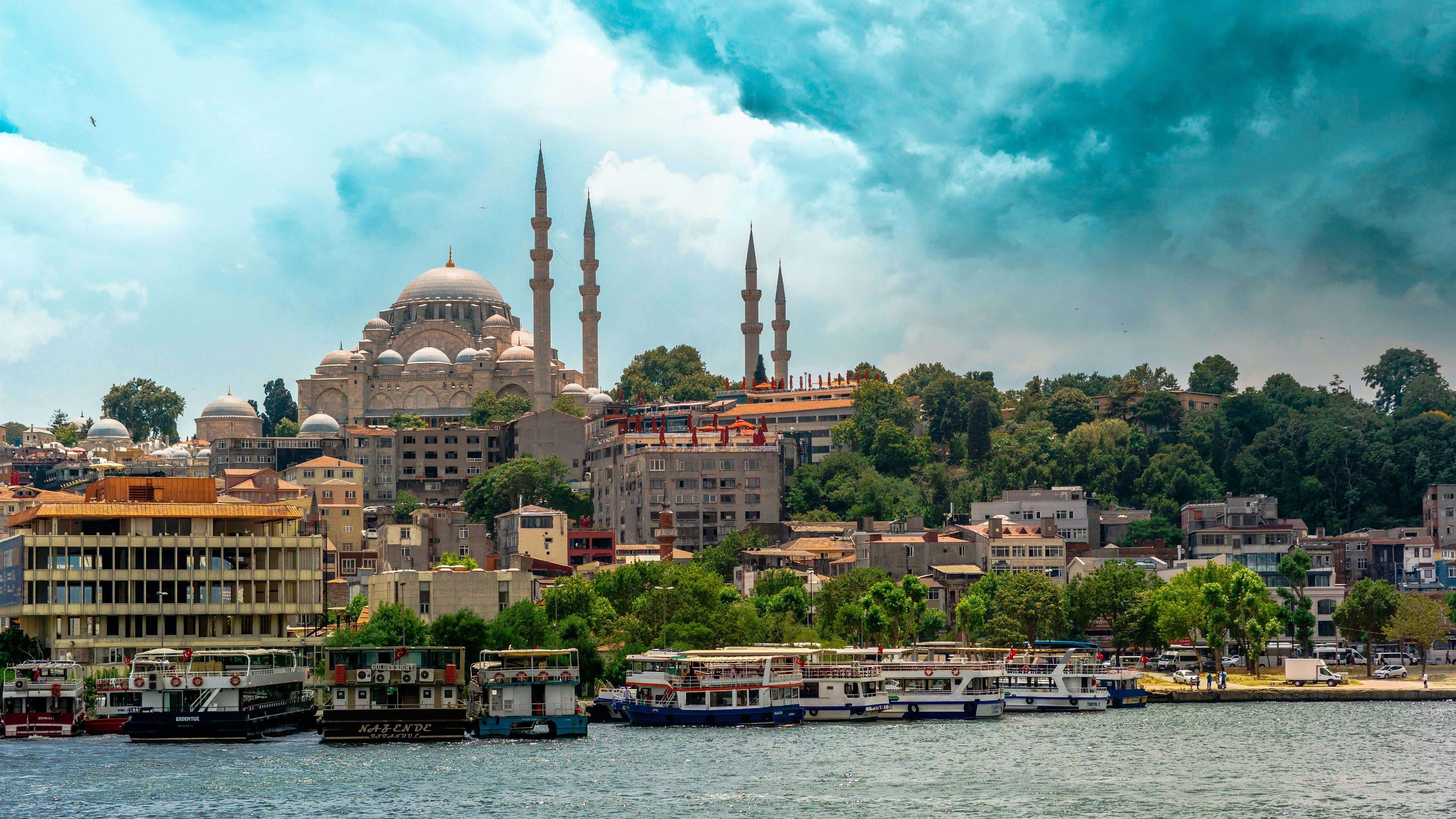Istanbul historic mosque at golden sunset